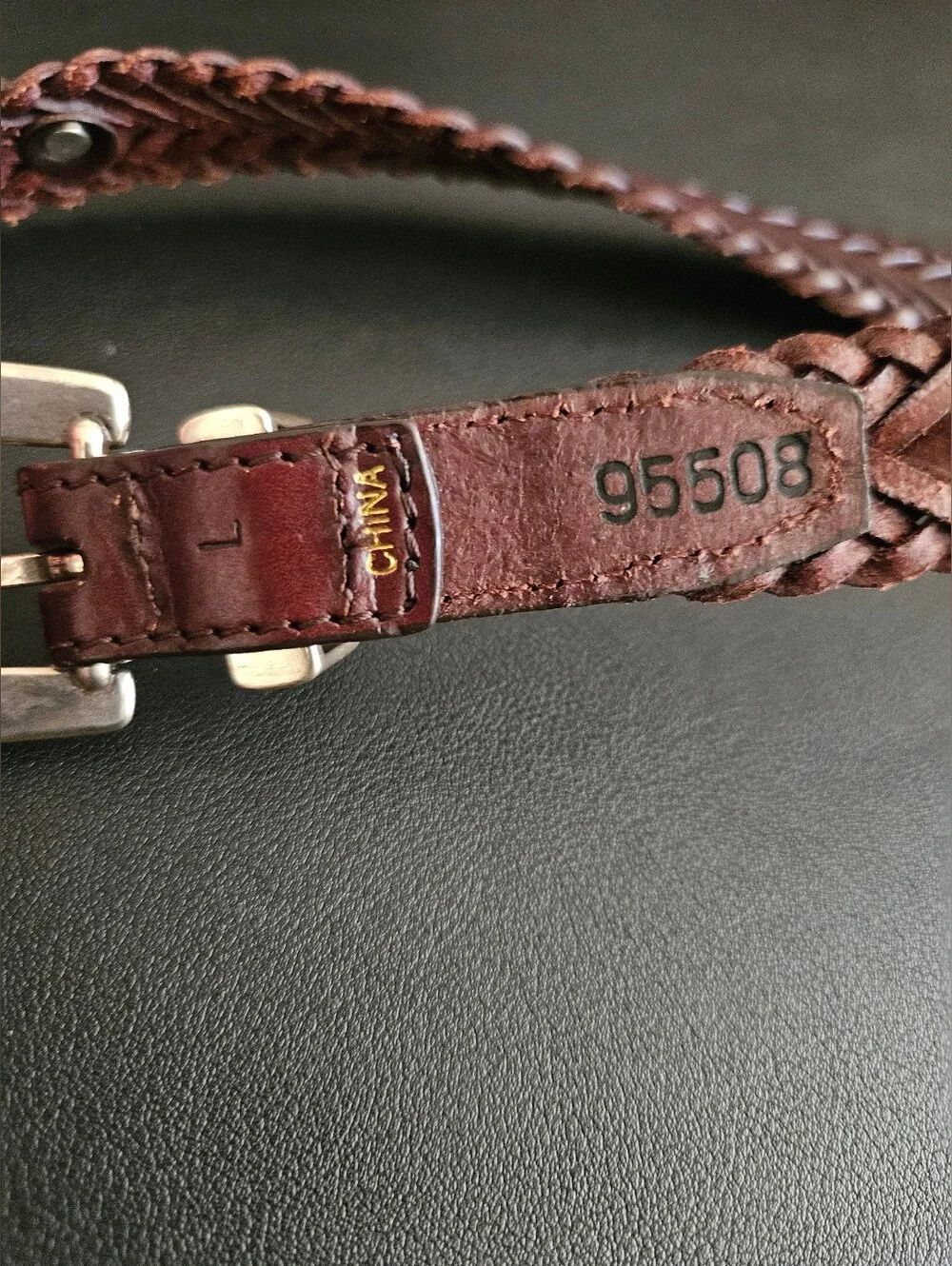 Vintage Brighton Women's Western Brown Leather Braided Flower Concho Belt Size L